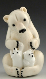 lampwork glass bead - bear